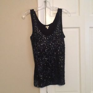 JCrew black sequin sleeveless top
